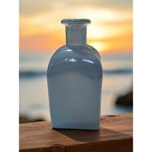 Vintage West Elm Blue Gray Glass Bottle Bud Vase 5"